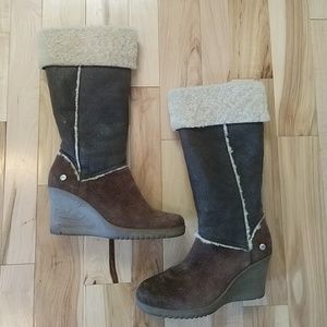 Ugg Shearling Lined Wedge Boot